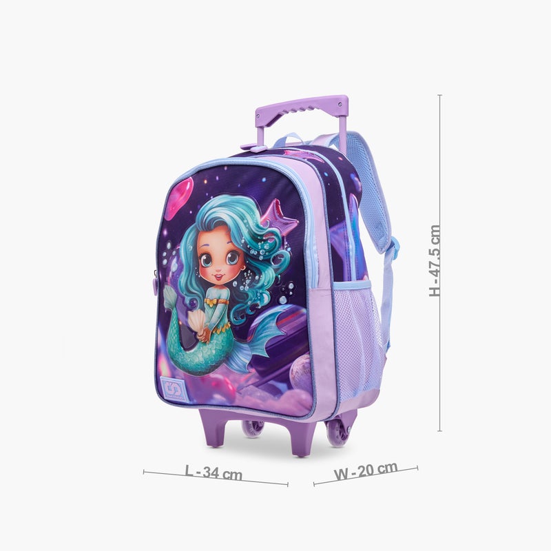 sami_studio 16 Inch Trolley-Mermaid-Set Of 5-2 Cmprt With Zip- (Polyester ) Multicolor \ 34X20X47.5 - Image 3